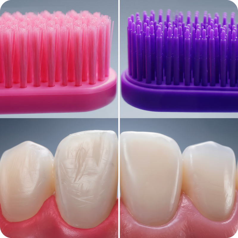 1. Bristles that polish, not scratch