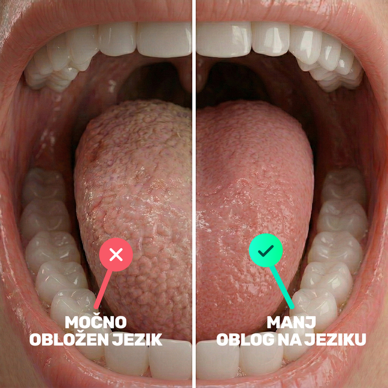 Strgalo za jezik za takojšnjo svežino po kavi