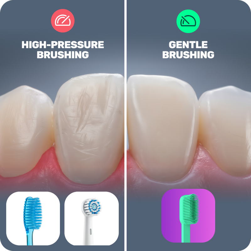 Brushing harder increases irritation